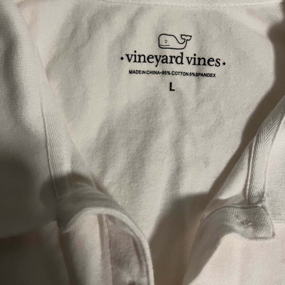 Vineyard Vines White Sleeveless Polo with Whale Logo